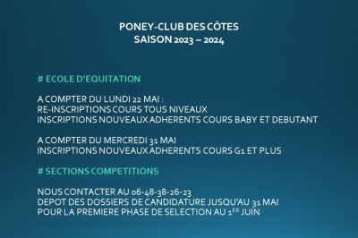 INSCRIPTIONS SAISON 2023 2024