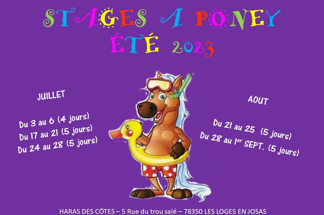 STAGES A PONEY ETE 2023